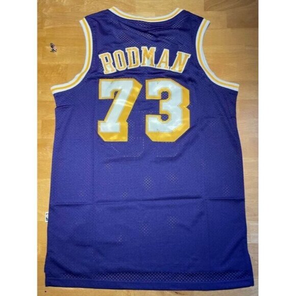 NBA Los Angeles Lakers Dennis Rodman #73 Jersey Large Hardwood Classics NWT - Picture 2 of 2